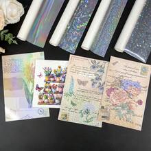 1 Rollo de 22*500cm Película laminada láser BOPP, transparente, resistente al agua y a los arañazos, adecuada para máquinas de laminado, laminación manual en caliente DIY - transparente - Ver 9