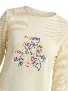 Áo khoác dệt kim ngắn gợi cảm dành cho nữ, thiết kế khoét hình trái tim, tay dài, mỏng nhẹ. - Màu be - Xem 8