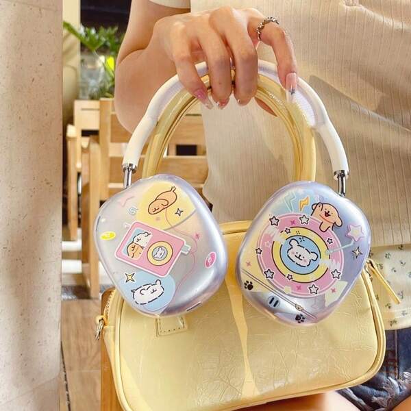 Dog 1pc Cute Cartoon Line Art Puppy Design Protective Case For Apple Max Headphones