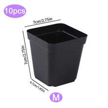 10/20/50个装方形植物播种种植杯塑料深盆苗圃树盆花卉植物容器盆栽花园种植 - 多色 - 查看 16