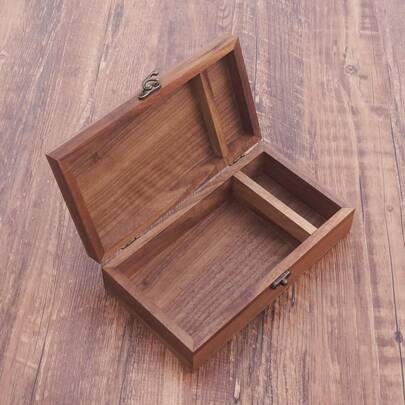 Walnut Wood Box For Crafts, Wood Jewelry Watch Organizer Classic Keepsake Case Gift