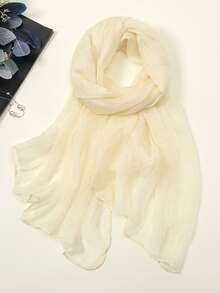 1pc Women's Solid Color 30D Chiffon Scarf, Fashionable Breathable Lightweight, Women Scarf, Suitable For All Seasons To Match Dresses,Beach,Holiday - Multicolor - View 18