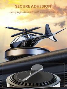 1pc Solar Powered Helicopter Aromatherapy Ornament - Automatic Rotating Blades, 4 Colors - Includes 5ml Refill Essential Oil, Wooden Chips And Dropper, Suitable For Car, Study, Room, Bedroom And Home Decor, Perfect Gift For Car Enthusiasts. Creative Ornament - Helicopter - View 7