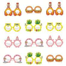 SpongeBob SquarePants 12pcs/6pcs Square Pants Character Masks, Cartoon Character Costume Props, Holiday Decoration, Suitable For Birthday, Halloween Theme Party. Fun Dress-Up Toy, Ideal Party Decoration And Theme Party Gift. (Random Style) - Multicolor - View 3
