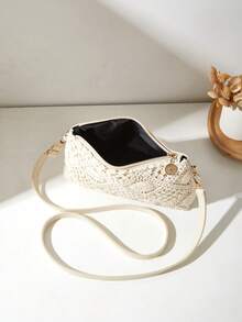 新款时尚斜挎单肩包，镂空花朵腕包，女士小方包手提包 - 彩色 - 查看 7