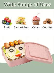 1pc/4pcs Sandwich Box Container, Reusable Bento Box, Toast-Shaped Lunch Box With Lid, Can Hold Salad, Fruit And Vegetables, Bread, Snacks, Suitable For Office, School, Picnic, Camping, Party, Etc., Perfect As A Gift For Family And Friends - View 7