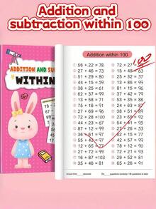 加减法心算练习册，数字1-100，数学记忆技巧，万圣节、复活节教育礼物 - 彩色 - 查看 5