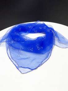 1件新款女士水钻装饰半透明几何图案围巾/头巾 - 彩色 - 查看 8