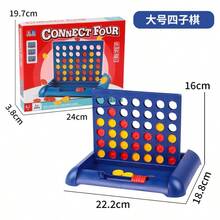 可折叠四子棋游戏板，经典派对宾果棋，家庭游戏玩具，万圣节和圣诞节派对游戏礼物 - 寶藍色 - 查看 9