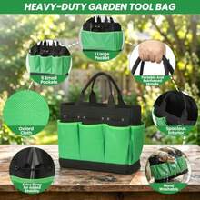 Garden Tools Set -11-Piece Heavy Duty Hand Tool Kit with Ergonomic Handles Rust-Proof Carry Tote Bag Gardening Gifts for Women and Men Green - Verde - Ver 7