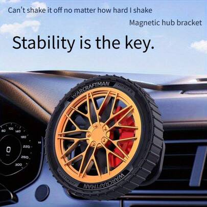 Magnetic Car Wheel Phone Holder, One-Second Installation, 360° Rotation, Upgraded Folding, Multi-Function, Suitable For All Smartphones, Applicable To All Car Phone Holders, Magnetic Car Holder