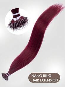Nano Ring Hair Extensions, Real Human Hair, Pre-Bonded Cold Fusion Natural Nano Connector, Invisible Nano Ring Hair Pieces, 12-24 Inch Long Hair Extensions For Women, Daily, Party, Wedding Styling, Summer Style - S99J - View 5