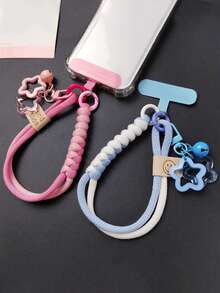 二合一可调节斜挎手机挂绳，结实耐用，简约时尚男女通用相机串珠挂绳，撞色设计，长款和短款可选，带胸垫 - 彩色 - 查看 5