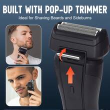 1pc USB Rechargeable 5W Household & Travel Men's Portable Electric Shaver, Dual Blade Stubble Trimmer - Multicolor - View 6