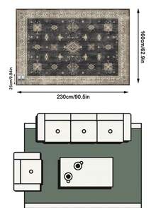 1pc Luxury Moroccan Vintage Floral & Striped Faux Wool Area Rug/Carpet/Door Mat/Runner, Suitable For Bathroom, Kitchen, Entryway, Hallway, Bedside, Living Room, Bedroom, Machine Washable, Home Decor - Multicolor - View 14