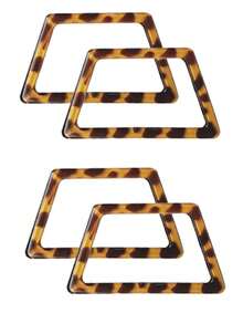 2/4件装梯形和半圆形DIY装饰包带,豹纹D形包带,仿豹纹梯形包带,扁平树脂手提包带,适用于礼盒、钱包、钩编和编织工艺品、DIY手提包制作,是送给爱人、亲戚、朋友、同学、同事、老师的绝佳礼物。 - 彩色 - 查看 15