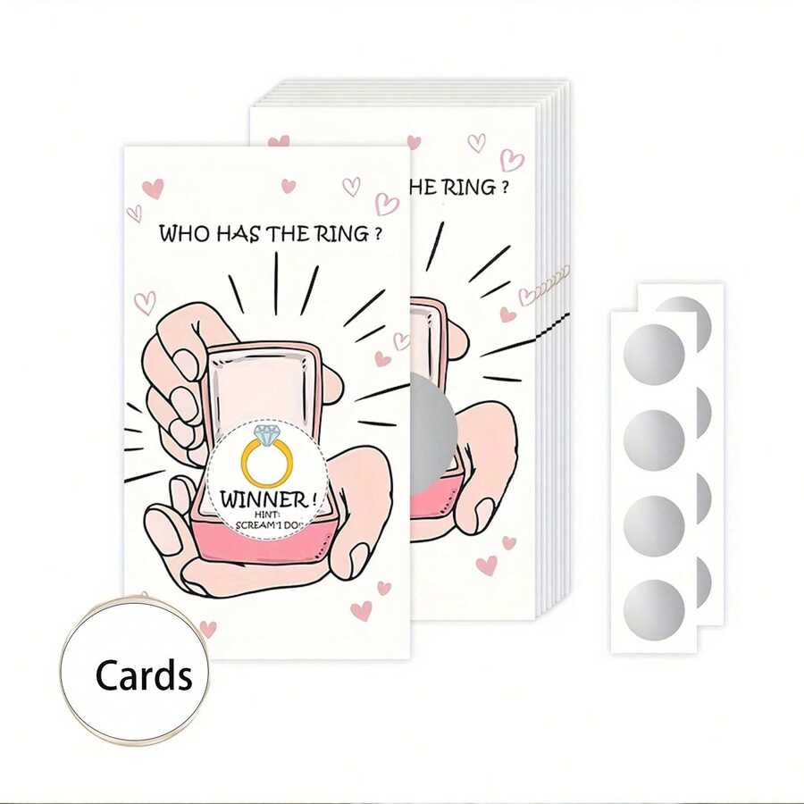 20/40 Stücke Geschenke für Sie/Ihn, Party Gastgeschenke, Bridal-Shower Party Gastgeschenke Rubbellose, Lotterie Ringe "Wer hat den Ring" für Hochzeitsdusche oder Verlobungsparty, Junggesellinnenabschied Gastgeschenke und Dekorationen - A - Übersicht 1