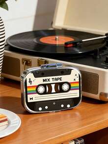 Retro Cassette Tape Design Pill Box - Compact Medication Organizer With Built-In Compartments, Ideal For Managing Daily Dosage During Travel. Sized To Fit In Pockets And Bags, Can Serve As A Unique Travel Accessory And Gift. - Multicolor - View 4