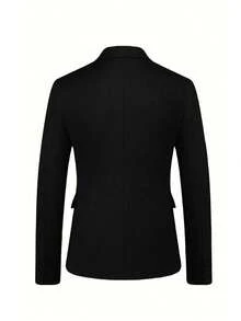 Completo da tinta unita, design con colletto a tacca - blazer slim fit, pantaloni da abito diritti, adatto per occasioni importanti, matrimoni - nero - Visualizzare 4