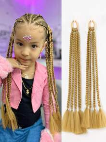 2 chiếc dây buộc tóc màu vàng mới cho bé gái, dây chun buộc tóc, phụ kiện tóc cho trẻ em, băng đô cài tóc, đồ trang trí tóc. - Nhiều màu - Xem 2