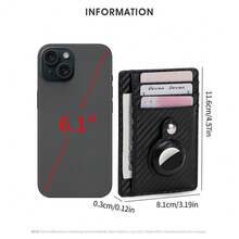 CHARM INFINITE RFID Blocking Anti-Theft Card Holder With Tracker Case Anti-Lost Location Protective Cover Lightweight Portable Coin Purse - Multicolor - View 7