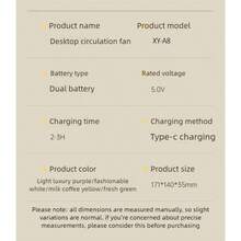 OBOVAY 可充電 USB 風扇，6 段可調速，可折疊設計附照明，1200mAh 電池，輕巧便攜，適用於居家、辦公室、旅行與戶外，無線設計，旅行必備，時尚美學，可調風速，USB 桌上型風扇 - 多款式 - 查看 10