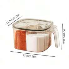 5-Compartment Airtight Spice Jars, Multipurpose Transparent Spice Containers, Kitchen Seasoning Storage Box - Multicolor - View 2