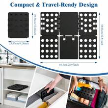 1 Pack Durable PP Clothes Folding Board, Silicone Clips, No Wrinkles, Saves 50% Drawer Space For Shirts, Sweaters, Pants & Towels - Multicolor - View 3