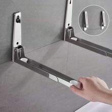 1 Pair Microwave Brackets Foldable Stretch Shelf Rack Wall Mount Kitchen Microwave Oven Stand Bracket Microwave Oven Wall Mounting Brackets - Silver - View 5