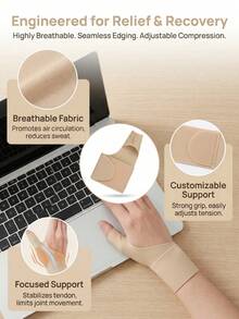 Adjustable Breathable Wrist Brace With Thumb Stabilizer - Ergonomic Support, Suitable For Computer Typing, Repetitive Work, And Non-Slip Design - A - View 2