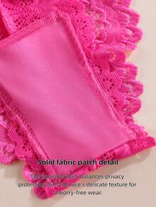 Aofeiqike 4条装女士性感蕾丝交叉绑带丁字裤，透气蕾丝边内裤 - 彩色 - 查看 5