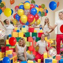 40pcs Colorful Balloon Set, Including Red, Yellow And Blue Latex Balloons, Suitable For Carnival, Circus, Birthday Party And Wedding Decoration - 18 YEARS - View 5