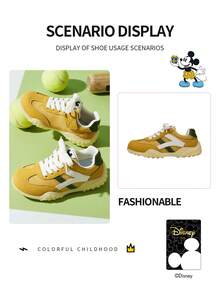 Authorized Collaboration With Mickey Mouse | A Pair Of Disney Children's Sneakers, Suitable For Daily, Festival, Sports, And Outdoor Wear. It Fits The Foot Comfortably, Is Anti-Slip, Wear-Resistant, And Breathable (Boys' Sneakers, Boys' Board Shoes, Children's Sneakers, Girls' Sneakers, Girls' Board Shoes) - Yellow - View 7