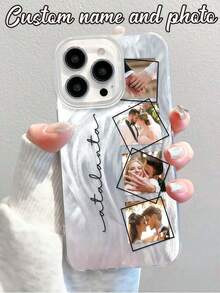 Ốp điện thoại tự thiết kế theo yêu cầu với 4 hình ảnh nhỏ và chữ, tên cá nhân hóa, thiết kế chữ cái, tương thích với iPhone 17, 16, 15, 14, 13, 12, 11, 17 Pro Max, 17 Air, S26, S25, S23, S22, S24 Ultra, A17, A07, A16, A15 và các dòng điện thoại khác. Chất liệu TPU chống sốc và chống bám vân tay, bao phủ toàn diện. Món quà lý tưởng cho cá nhân, người yêu, Halloween, Giáng sinh, Năm mới, Ngày của Mẹ, Ngày của Cha, gia đình, bạn bè, người thân, sinh nhật, kỷ niệm. - Màu Xám nhạt - Xem 5