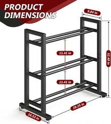 Weight Rack  Stand Only 3 Tier Weight Storage Racks Adjustable Width Weight Storage Organizer For Home Gym Up To 450 Lb Capacity (Dumbbells Not Included) - 1 - View 4