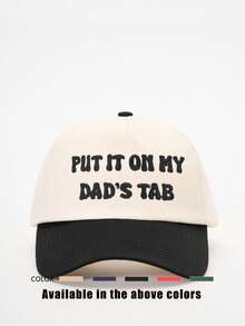 1顶户外刺绣“Put It On My Dad's Tab”撞色棒球帽，可调节防晒休闲帽，适合春秋季旅行，多功能男士遮阳帽，Y2K风格，适合年轻人，夏季、海滩、度假 - 棒球帽 - 查看 16