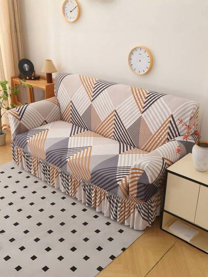 1pc Striped Print Sofa Cover - Modern Minimalist, Non-Slip Durable Washable Design, Home Decor