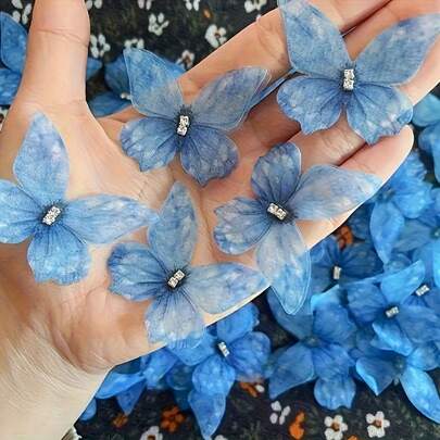 25 قطعة ملصقات فراشات ملونة أنيقة من الشبكة المعدنية - رقع قماش يدوية ثلاثية الأبعاد، مناسبة لمشابك الشعر، فن الأظافر DIY، فساتين الزفاف والملابس الزخرفية، إكسسوارات الشعر وأغطية رأس العروس، لوازم حفلات الزفاف، فراشات توليل خفيفة الوزن مزدوجة الطبقات، هدايا عيد الميلاد المصنوعة يدويًا، لوازم العطلات، هدايا ، وهدايا مصنوعة يدويًا لشهر رمضان وعيد الفصح.