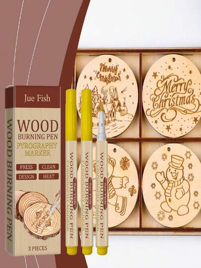 JUE FISH 3pcs/6pcs Woodworking Branding Pens, Wood Burning Marking Pens For Children Handmade DIY Design Pyrography