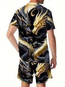 Men T-Shirt Co-Ords - 混色 - 查看 3