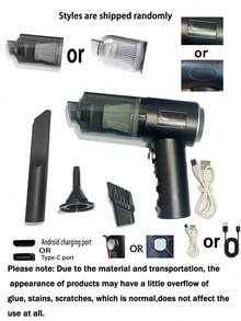 Máy hút bụi không dây, máy hút bụi mini để bàn công suất cao, máy hút bụi ô tô, máy hút bụi đa chức năng. - màu đen - Xem 7