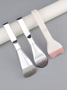 3pcs Ultra-Thin Foundation Brush Set, Premium Makeup Tools Gift, Suitable For Liquid Cream Cosmetics, High-End Beauty Brushes - Multicolor - View 8