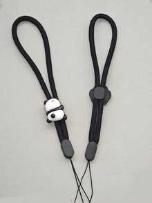 1条可调节可爱熊猫吊坠手机挂绳，适用于手腕、车钥匙、包包、耳机等。 - 彩色 - 查看 4