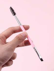 12支装粉色双头睫毛卷翘刷眉刷塑料手柄便携版眼妆刷睫毛嫁接刷，专业化妆刷，家用户外男女通用 - 粉色 - 查看 7