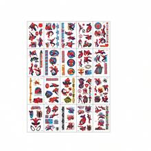 Marvel 20张漫威蜘蛛侠临时纹身贴纸，防水假纹身，适合儿童和成人，超级英雄主题，蜘蛛侠派对用品，生日派对主题纹身，万圣节，角色扮演，蜘蛛侠纹身套装 - 彩色 - 查看 5