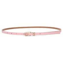 Black Thin Waist Belt, Decorative Accessory For Women's Dresses, Fashion Leather Belt, Korean Style Versatile Waist Chain - Pink - View 1
