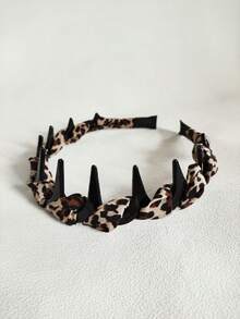 1件新款豹纹休闲时尚派对可爱性感街头优雅女士发箍，百搭经典四季女孩发饰 - 豹紋 - 查看 5