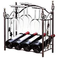 Expositor para Vino y portavasos de Pared Organizador de hogar Independiente de sobremesa Estante de Soporte de exhibición para Bar Bodega Armario de sótano Despensa SMA - como en la foto - Ver 3