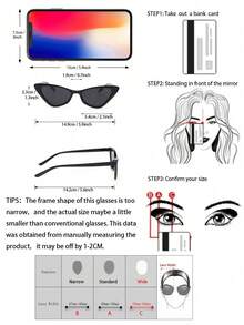 一副男女通用的经典复古塑料猫眼眼镜，适合街头摄影、派对、度假和音乐节等场合佩戴。 - 彩色 - 查看 6