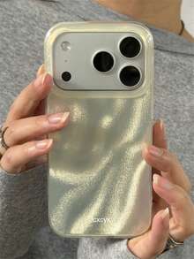 1 Ốp lưng điện thoại IMD bóng bẩy, lấp lánh, họa tiết gợn sóng nước không đều, tương thích với iPhone 17 Pro Max 17 Pro 16Promax 15Pro Max 14 Pro Max 13Promax 16 15 14 Plus 13 12 Pro 11. Màu vàng bóng bẩy, mềm mại, phong cách Y2K, quà tặng cho nữ. - Màu vàng - Xem 5